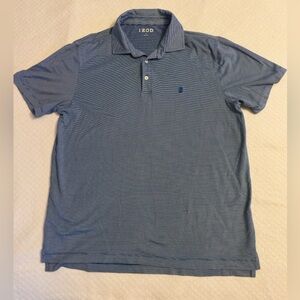 Izod Blue Stripe Men's Polo Golf Shirt